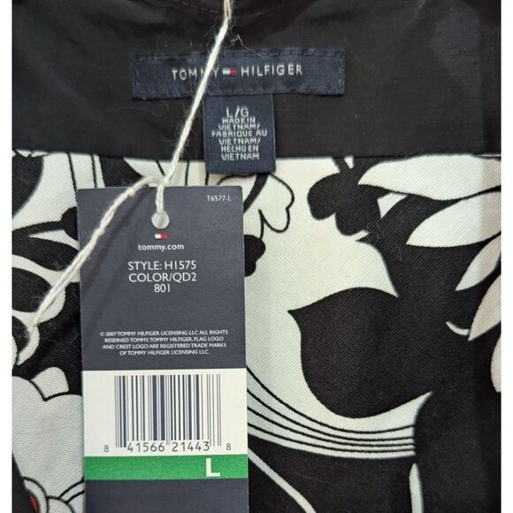 Tommy Hilfiger Black Trench Coat with Belted Waist & Double-Breasted Design NWT - Picture 5 of 6